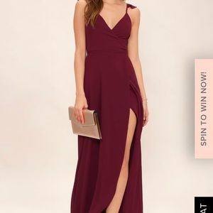 Lulu’s burgundy wrap dress